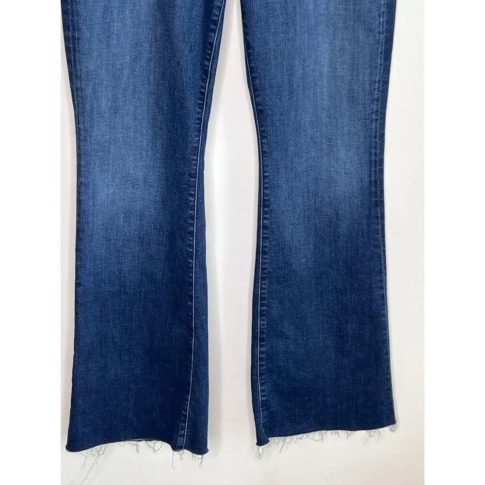 MOTHER  The Weekender Mid Rise Fray Flare Jeans Mint Condition Women's Size 33 - Picture 9 of 12